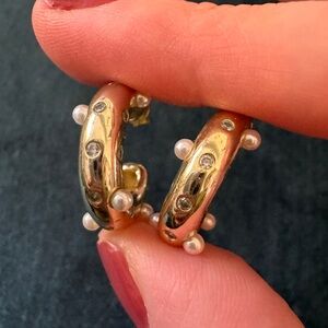 Elegant Gold and Silver Hoop Earrings